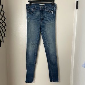 Abercrombie & Fitch | High-Rise Skinny Jeans, Manufactured Distressed